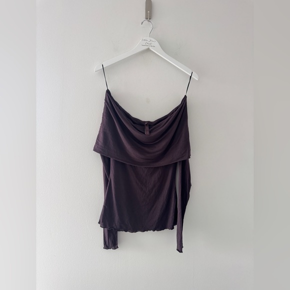 SKIMS Sheer Modal Off The Shoulder Long Sleeve in Phoenix - Picture 2 of 9